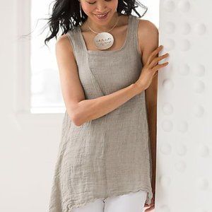 Asymmetrical Linen Tank by Carol Turner
